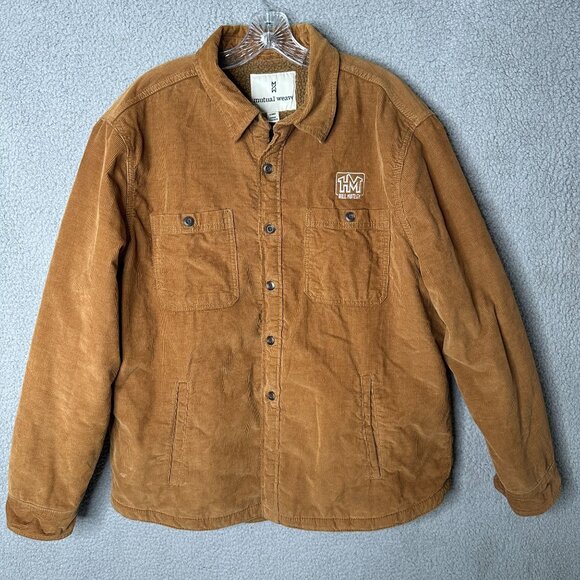 Mutual Weave Sherpa Lined Corduroy Jacket Mens XL Brown Workwear Outdoor - Picture 1 of 11